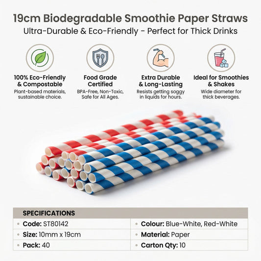 Biodegradable Paper Straws, 50 – Pack – Eco – Friendly Drinking Straws