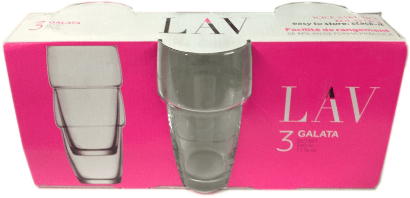 3 Pack GALATA tumblers In Sleeve Pack 340cc GLT397A