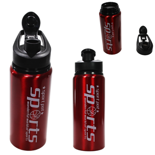 Metal Gym Sports Water Drinking Bottle Assorted Colours 7 x 22 cm 6487 A