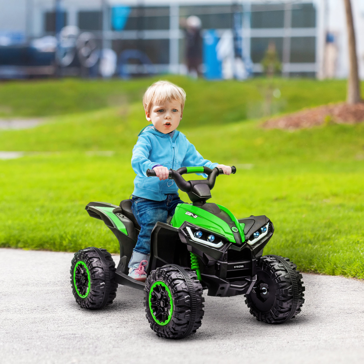 12V Electric Quad Bike for Kids Ride On Car ATV Toy for 3-5 Years Green