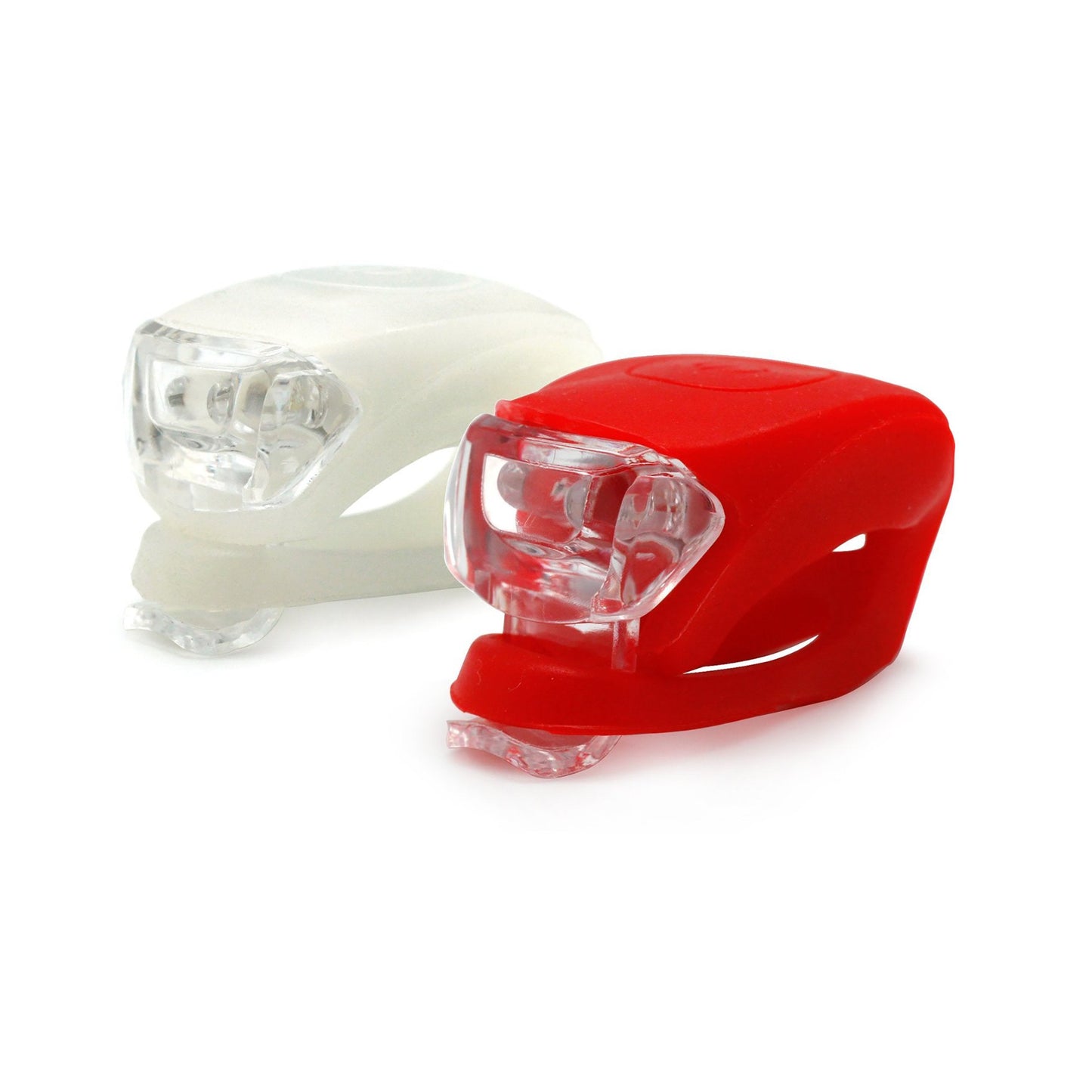 2 LED Light Set Silicone Bike Lights Flexible Waterproof Red / White 3410 A