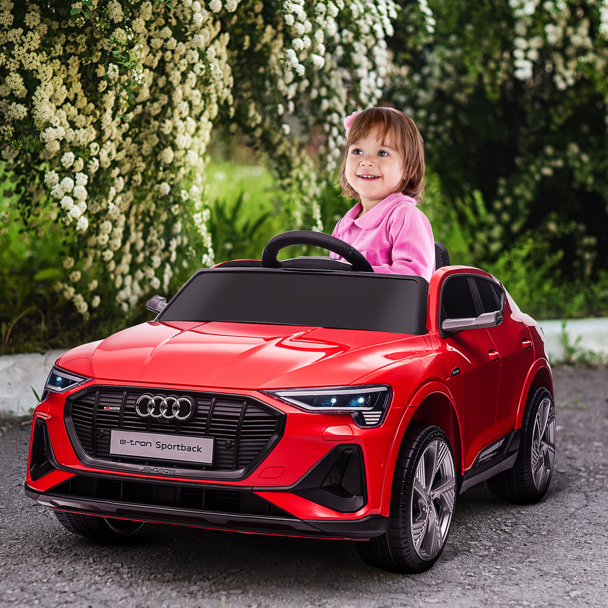 12V Kids Electric Ride-On Car/ w Remote Control, Lights, Music - Red