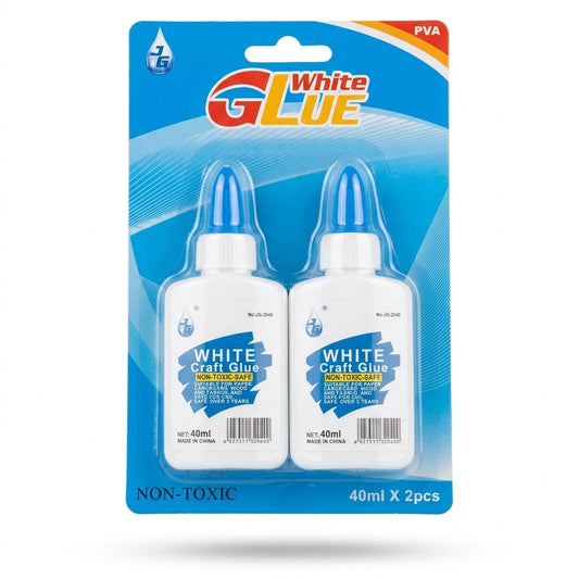 White Craft Glue 2 – Pack Set, 40Ml Bottles, Fast – Drying Formula