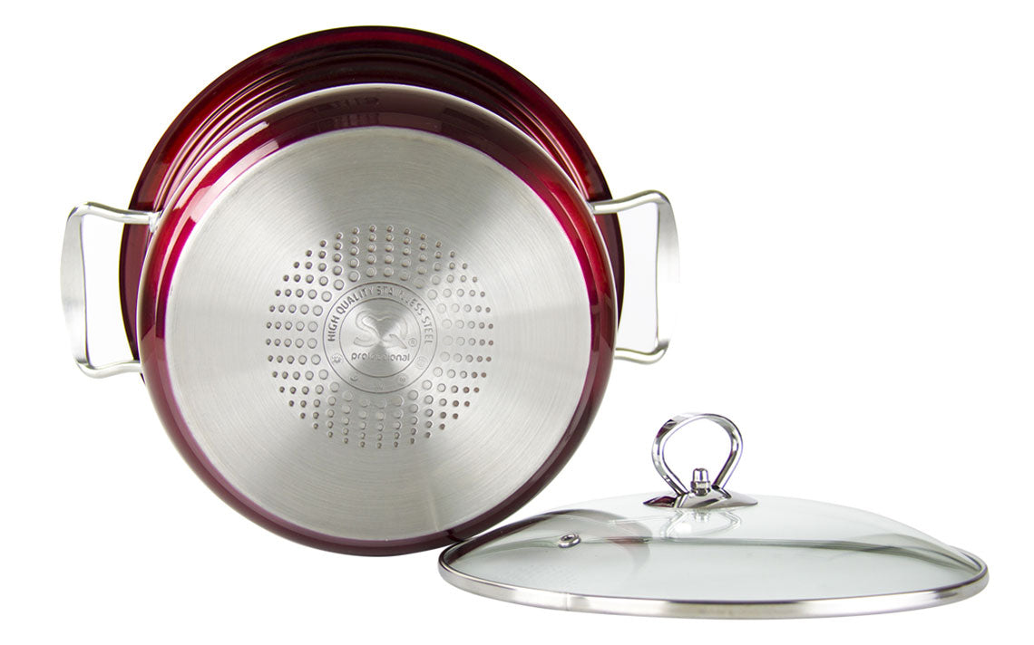 Sq Professional Gems Metallic Stockpot Set Of 3 Ruby 26 – 28