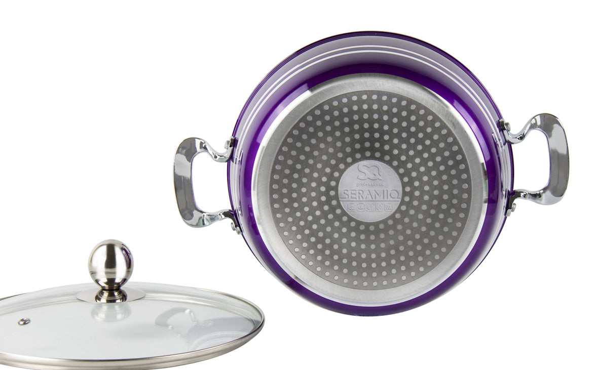 Sq Professional Metallic Die Cast Stockpot Set Of 5 Amethyst