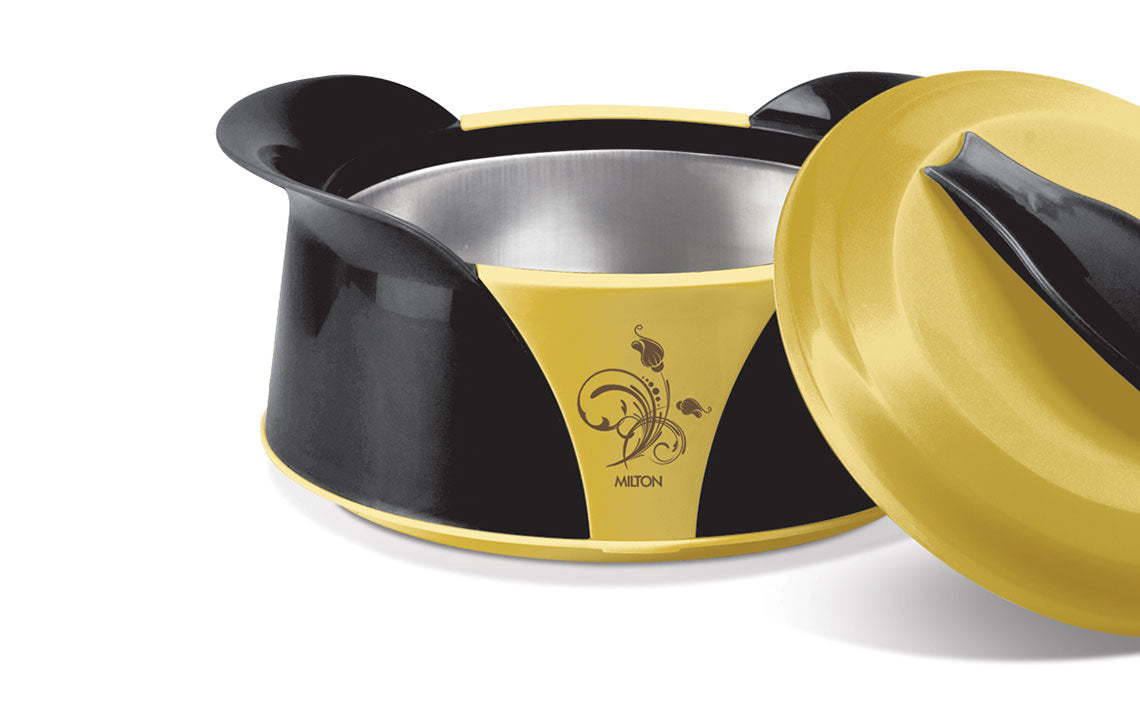 Imperial Insulated Casserole Set 3 Pieces 1.0 1.5 2.5 Litre Black Yellow Gold
