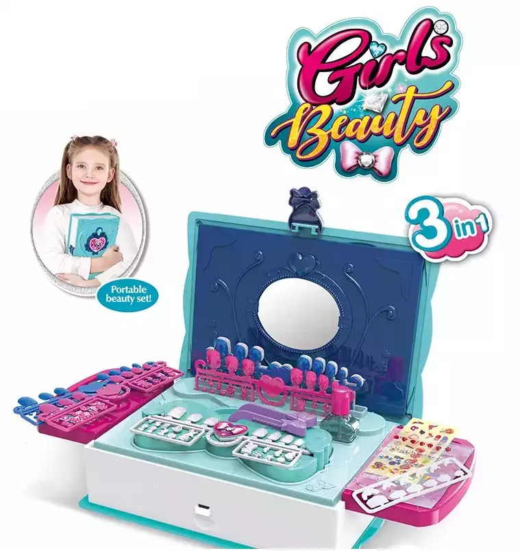 3 In 1 Girls Beauty Portable Makeup Case