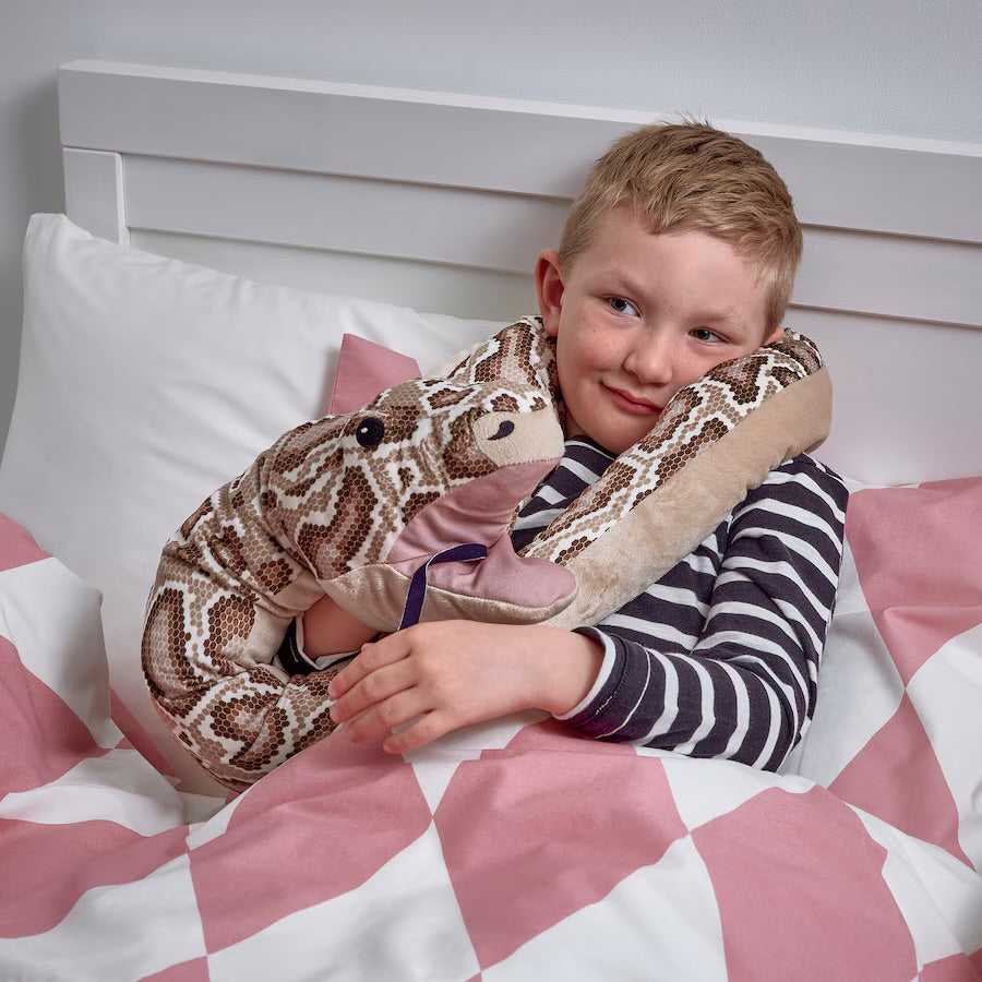 Large Snake Burmese Python Plush Soft Stuffed Toy with Puppet Head