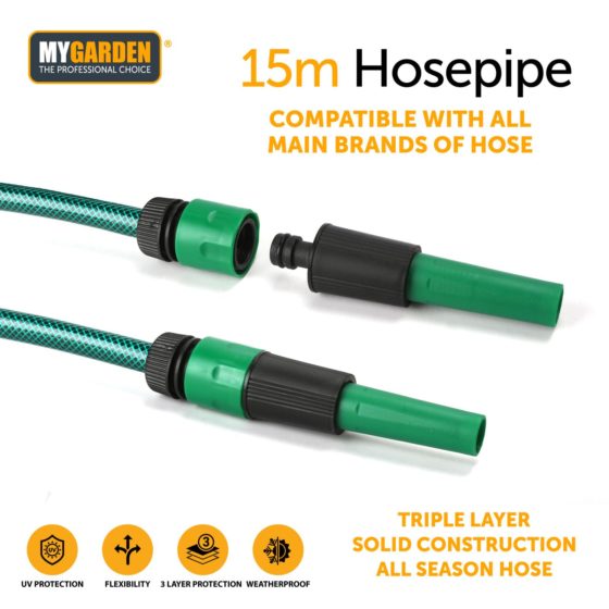 Garden Hose Pipe with Fitting 15 m 3107 A W25