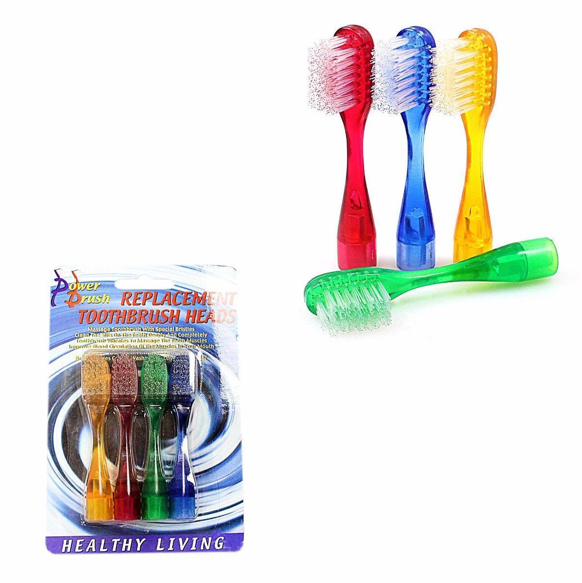 Replacement Toothbrush Heads Soft Bristle Pack of 4 Assorted Colours 0867 p