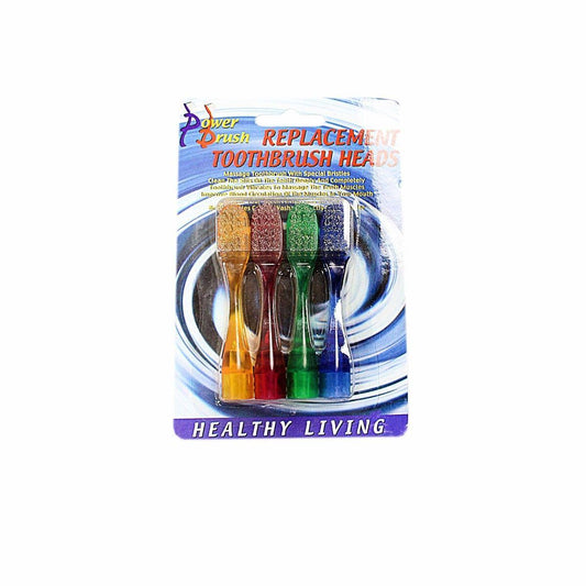 Replacement Toothbrush Heads Soft Bristle Pack of 4 Assorted Colours 0867 p