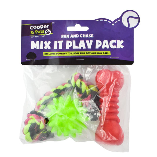 Pet Dog Toys Mix It Play Pack of 3 Assorted Toys 312462 A