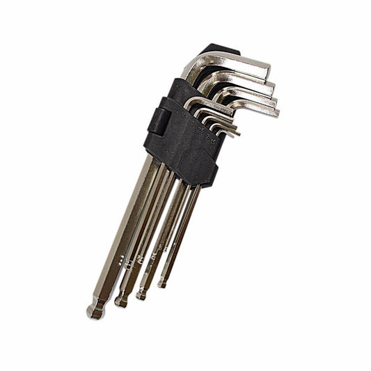 9 Pc Large Metric Hex Ball Allen Key Wrench Set 1.5 2 2.5 3 4 5 6 8 & 10mm 0590 A