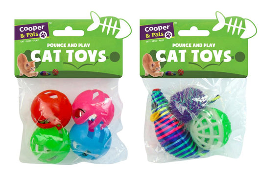 Pet Cat Toy Pack 3 / 4 Pieces Assorted Designs 317553 A