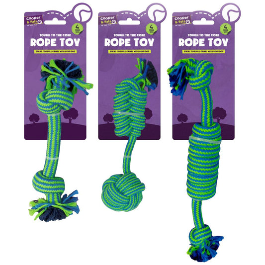 Pet Dog Rope Toy Green Blue Assorted Designs 317655
