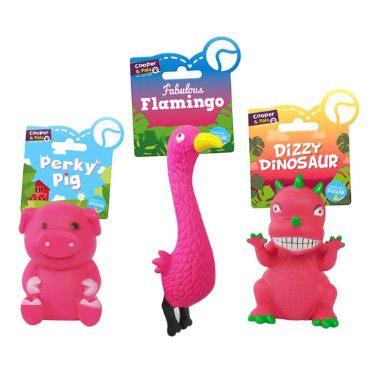 Pet Dog Vinyl Squeaky Toy with Animal Design Assorted Designs 317661