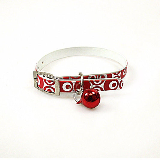 Pet Dog Cat Collar Metallic Print with Bell Assorted Colours 3200