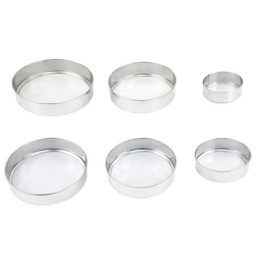 Stainless Steel Round Flour Sieve Strainer Set Of 6
