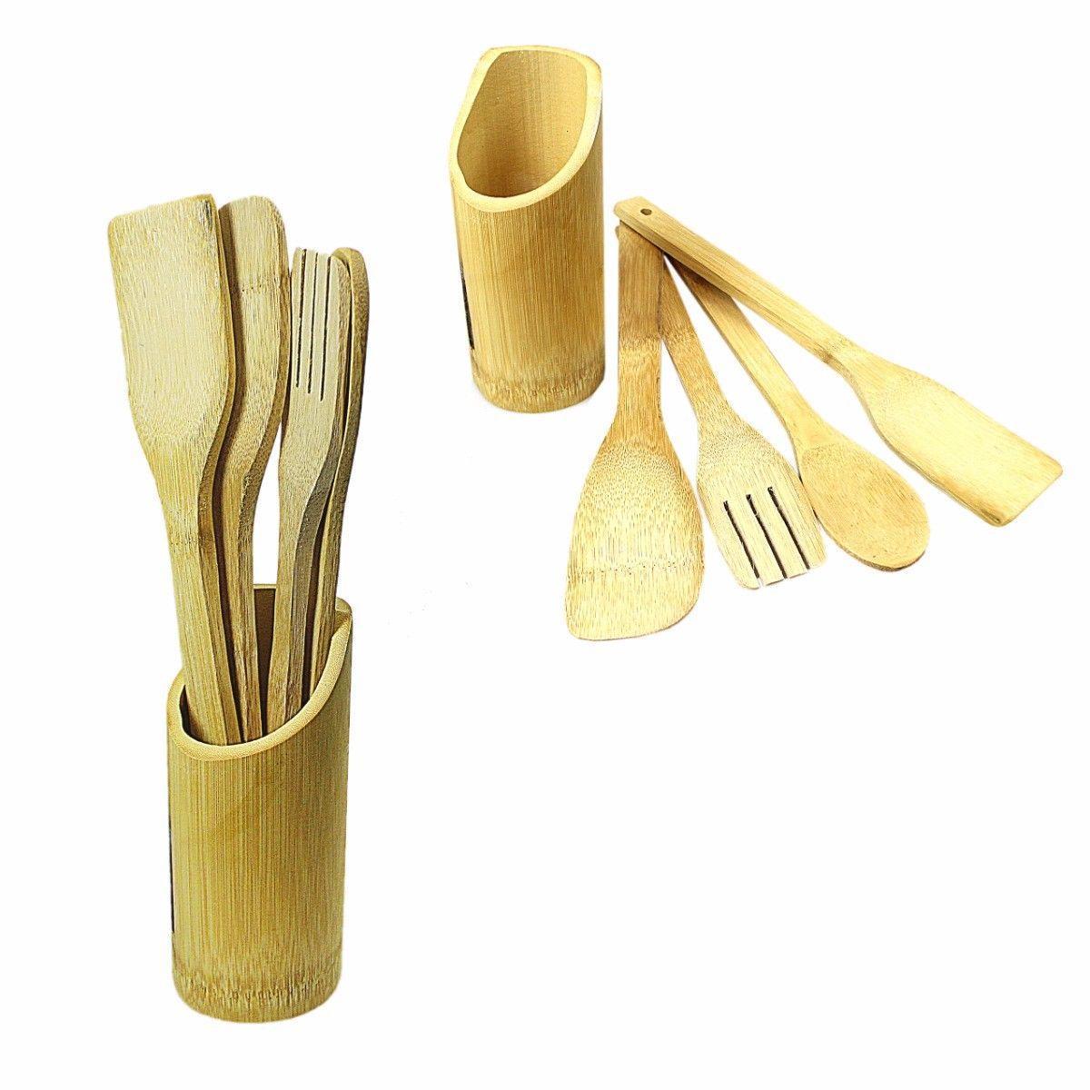 Bamboo Utensil Wooden Spoon Kitchen Set of 5 3827 / 4832
