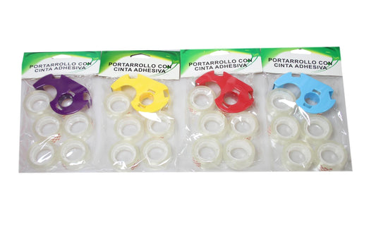 Assorted Colour Home Office Tape And Dispenser Plastic 6 Pack Tape 3270