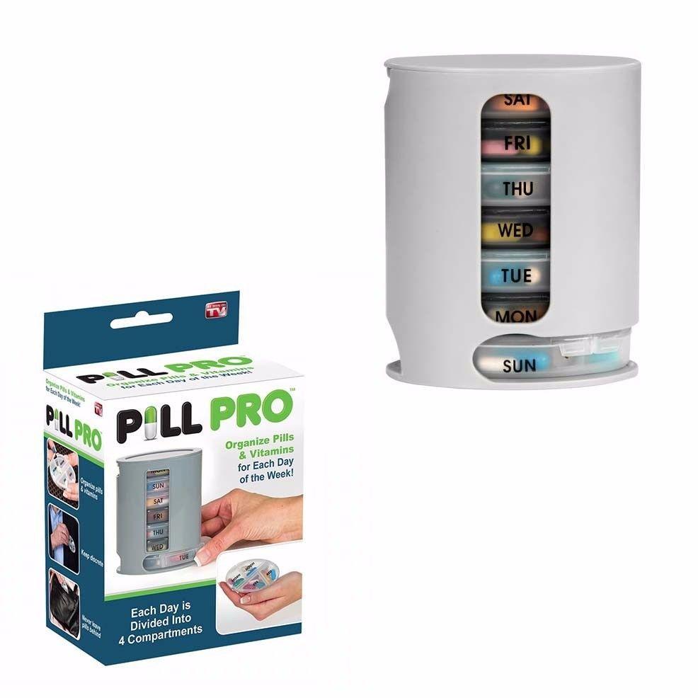 PILL PRO Pill Organiser Pill Box 7 Day Compartments Tablet Holder 4584