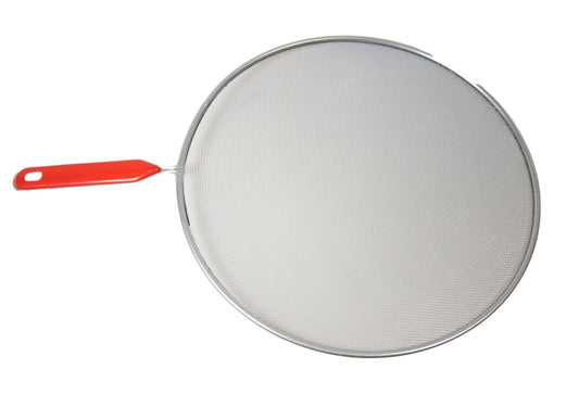Metal Mesh Splatter Screen Cover Guard with Handle Silver Set of 2 6693