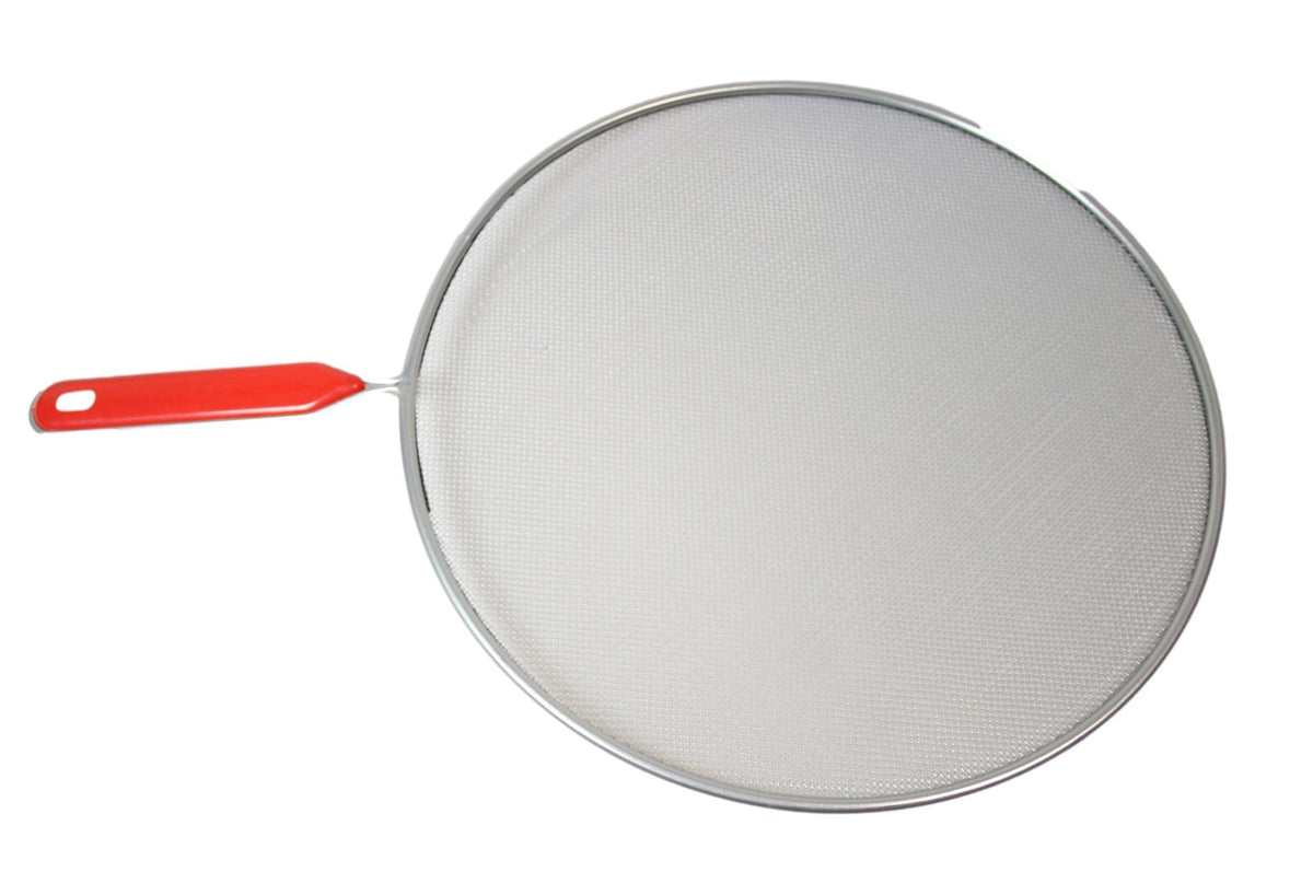 Metal Mesh Splatter Screen Cover Guard With Handle Silver Set Of 2