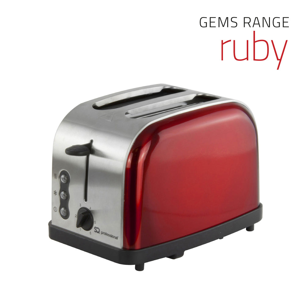 SQ Professional Gems Legacy 2 Slice Toaster 900W Ruby 3435