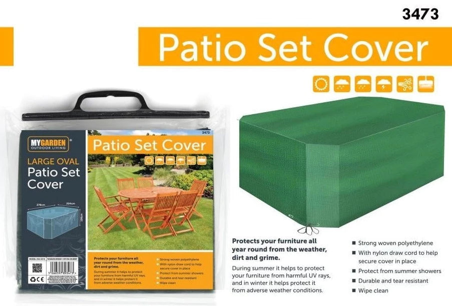 Garden Patio Set Oval Large 278 x 204 x 106 cm 3473