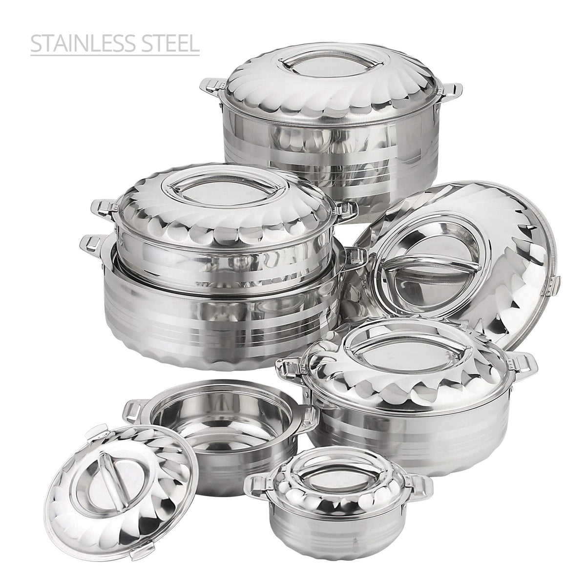 Sq Professional Jumbo Range Contour Stainless Steel Hot Pot Set Of 6