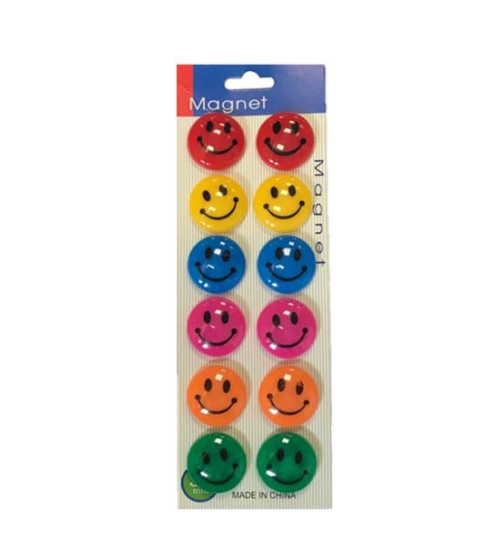 Fridge Freezer Magnets Smiley Face Pack of 12 Assorted Designs 4787 / 3567