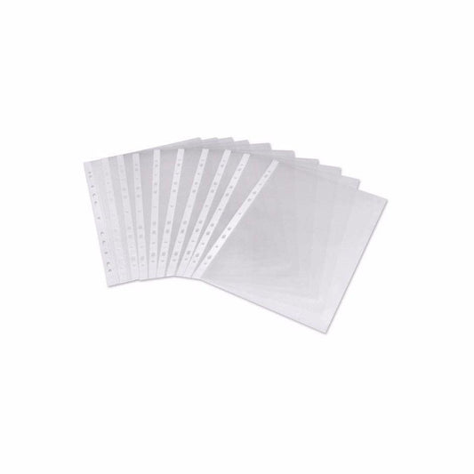 A4 Clear Plastic Punched Pockets Folders Filing Wallets Sleeves Pack of 20 0025