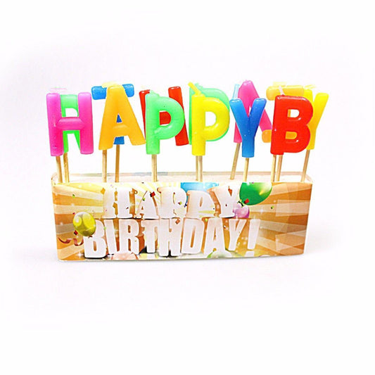 Happy Birthday Candle Letters Assorted Colours Pack of 13 0235