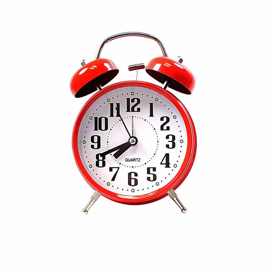 Twin Bell Bedroom Alarm Clock Assorted Colours 4815