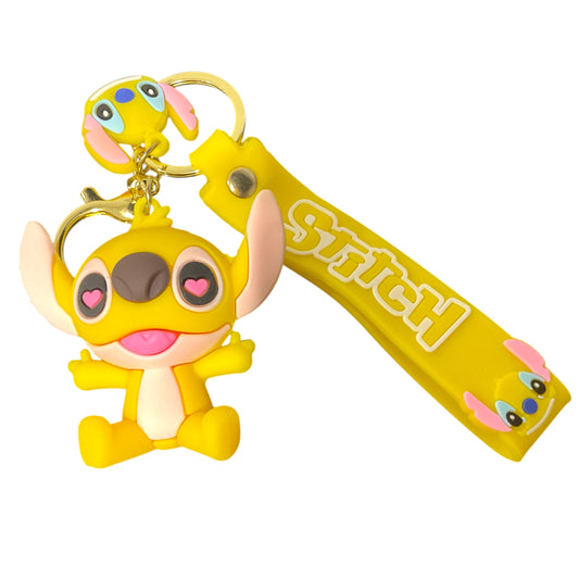 Stitch Yellow Style 3D Silicone Keychain Keyring Pendant