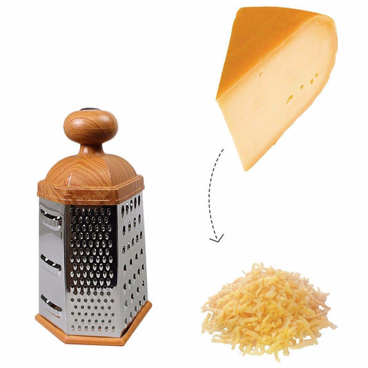 Large 6 Sided Hexagon Metal Cheese Shredder Grater 11.5 x 13 x 22 cm Assorted Colours 4767