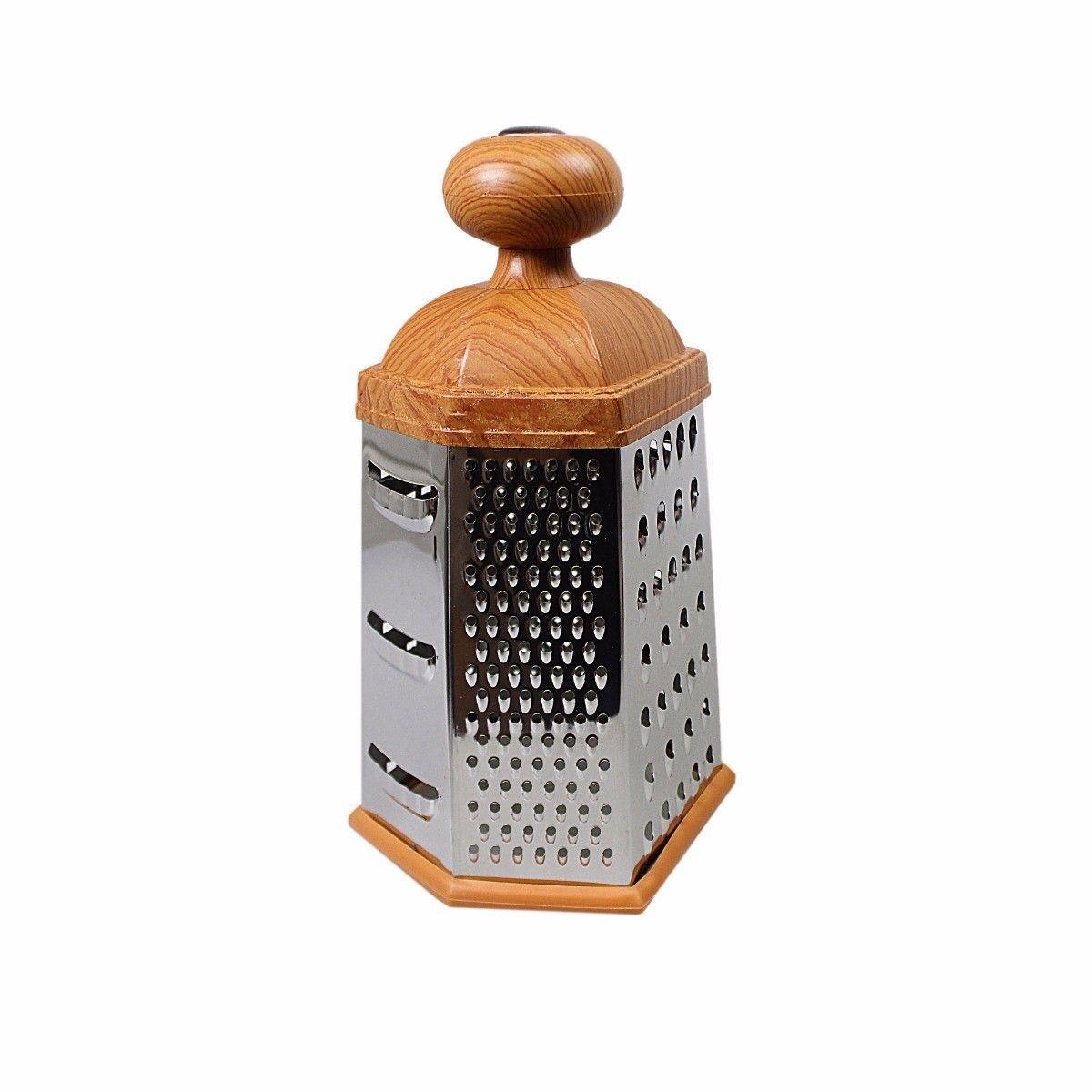 Large 6 Sided Hexagon Metal Cheese Shredder Grater 11.5 x 13 x 22 cm Assorted Colours 4767
