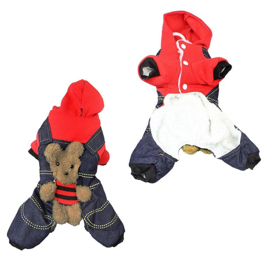 Pet Dog Coat Suit Jacket Teddy Bear Style One Size Small Assorted Colours 1812