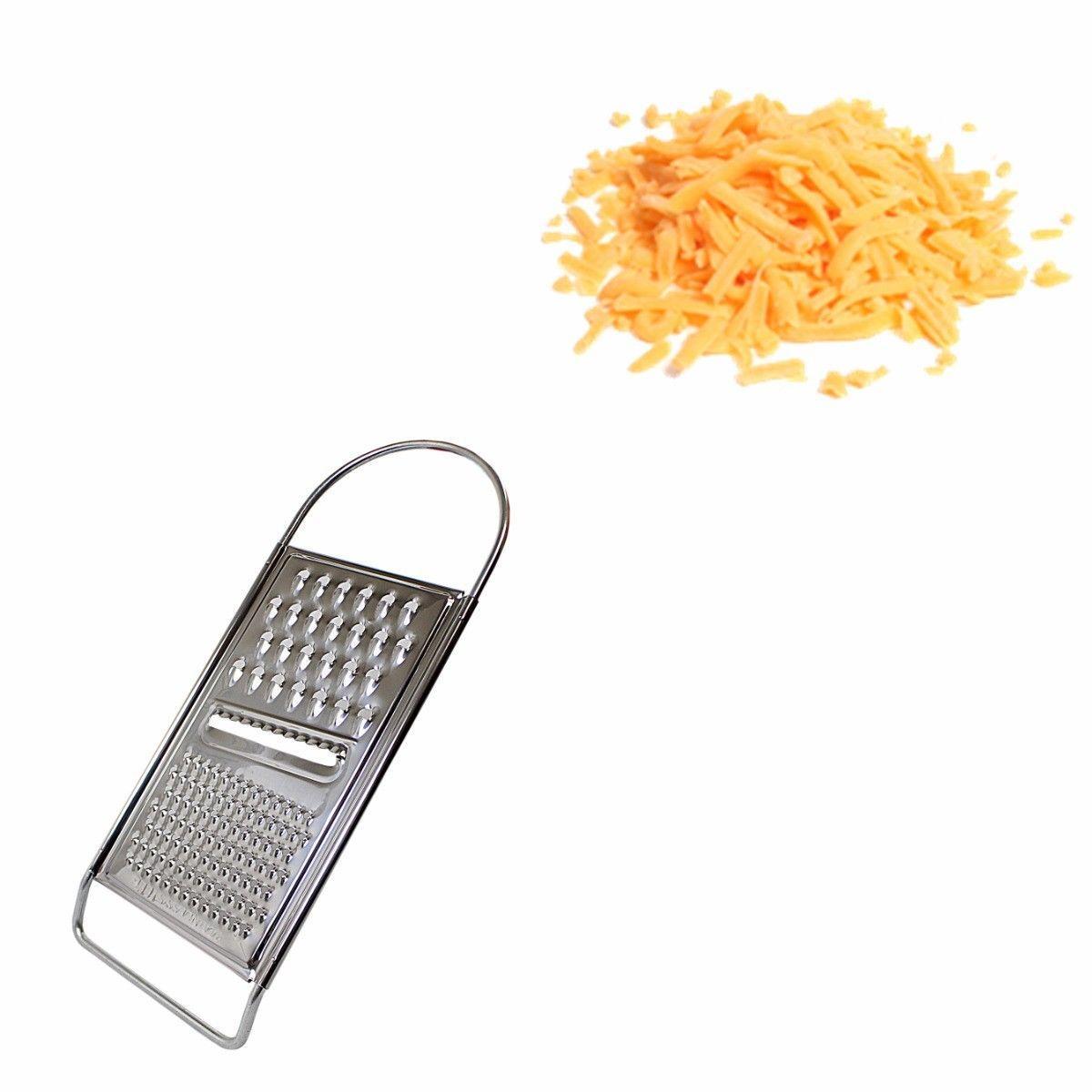 Stainless Steel Kitchen Grater 3 Way Flat Hand Grater Cheese Nutmeg Zest 4825