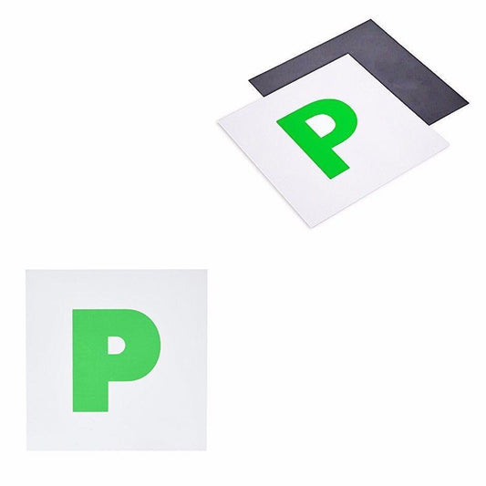 2 x Green 'P' Magnetic Learner Plate Car Accessory