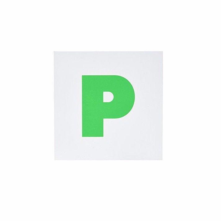 2 x Green 'P' Magnetic Learner Plate Car Accessory 18 x 18cm 4901