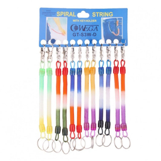 Spiral String Retractable Keychain Key Holder