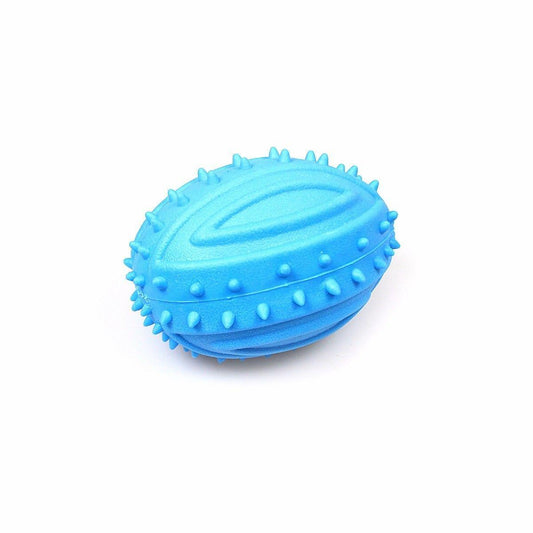 Pet Dog Toy Squeaky Rugby Shaped Ball 13 cm Assorted Colours 1821
