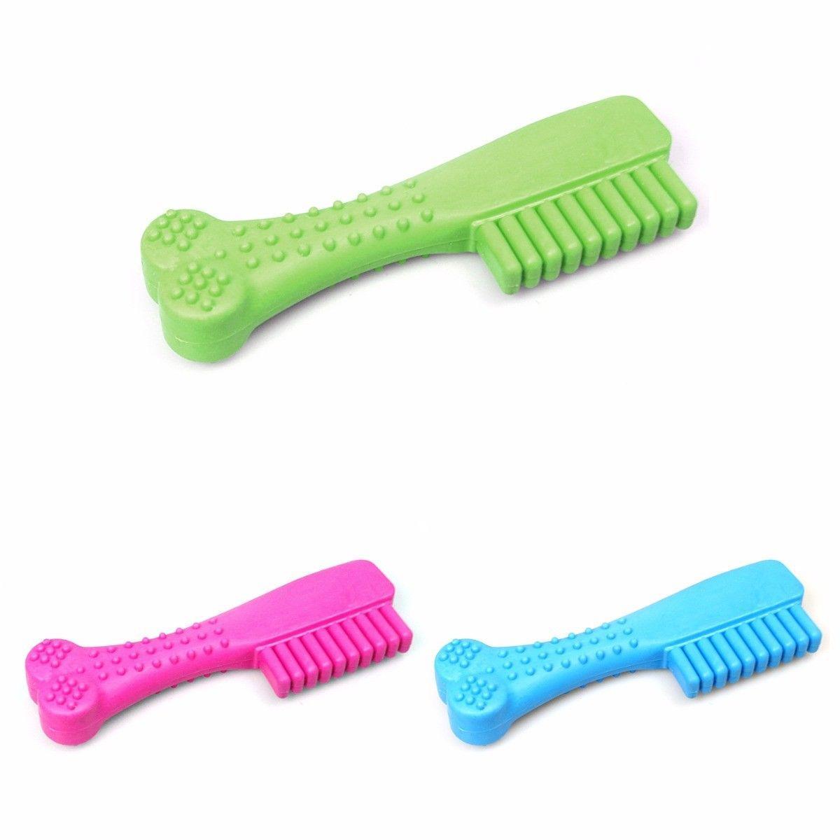 Pet Dog Comb Shaped Rubber Chew Toy 14 cm Assorted Colours 1819