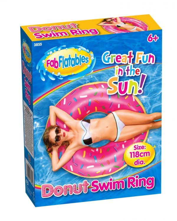 Giant Inflatable Donut Swimming Pool Ring 118cm Diameter 3855