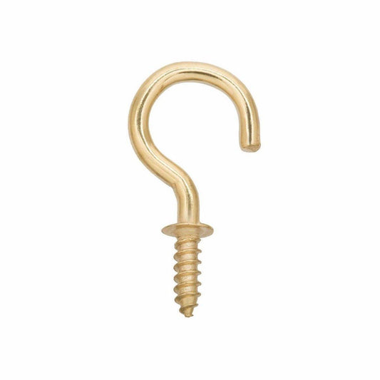 Gold Brass Coloured Cup Hooks 1 1 4'' Pack Of 24 Diy Home