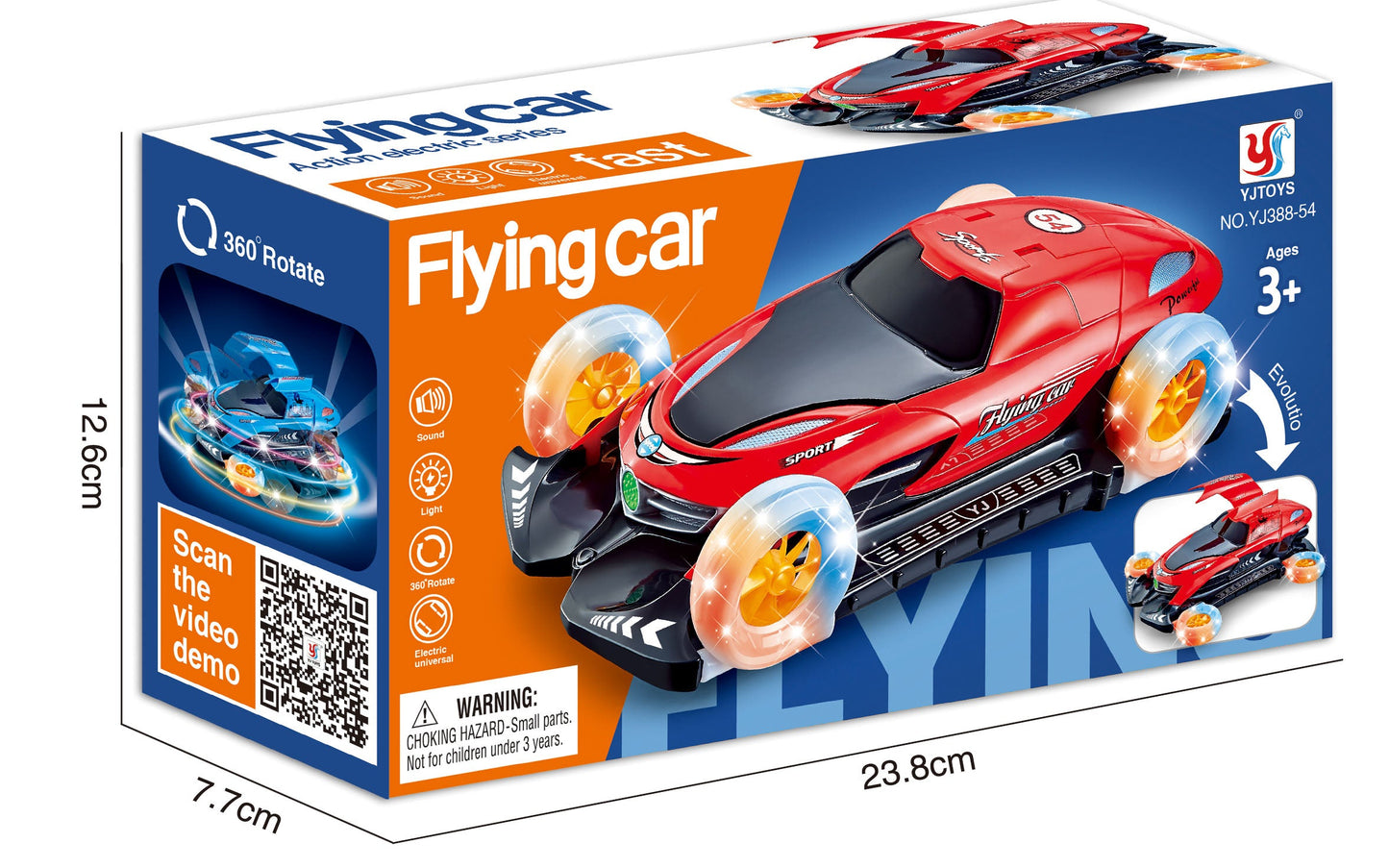 Spinning Light Up Toy Car with Light and Music 3D - 2 Colours