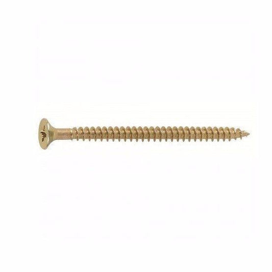 4.0 x 60 Pozi Countersunk Hardened Chipboard Wood Screws Yellow Plated 0300