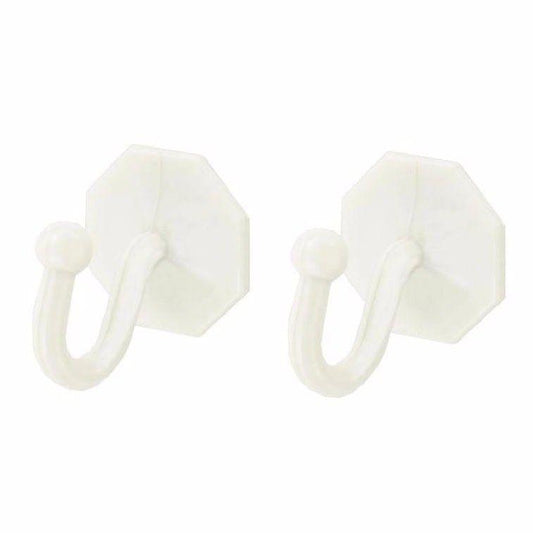 Value Pack Of 2 Curtain Tieback Hooks Self Adhesive White Home 0314