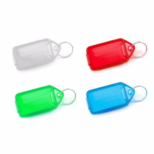 Value Pack Of 4 Key Tags Large 7cm x 3.5cm Assorted Colours 0660